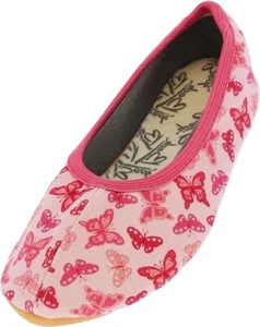 Beck Girl's Papillon Gymnastics Shoes, Butterfly Print (Pink), UK Child 5 - Picture 1 of 7
