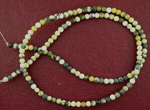 3mm Round Yellow Turquoise Gem Stone Gemstone Beads 15 Inch Strand