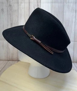 Stetson Crushable Wool Hat Black Outdoor Fedora Size Small USA Made Bozeman VTG - Picture 1 of 22
