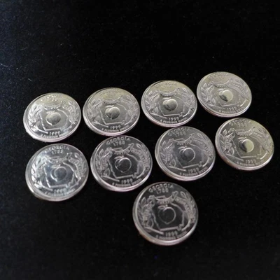 Lot of (9) 1999 P Georgia State Quarters Error,Slightly off Center&Out of Collar - Image 1 of 4