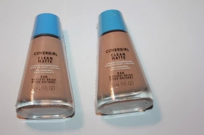 Covergirl Clean Matte Liquid Foundation #540 Natural Beige Lot Of 2 Sealed - Image 1 of 2