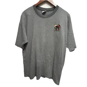 Y2K Cal Cru Hawaii Shirt Adult XL Gray Textured Striped Dolphin Embroidered 90s - Picture 1 of 6