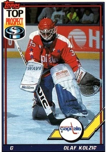 Tarjeta de hockey sobre hielo Olaf Kolzig G Capitals Topps n.º 290 1991 - Imagen 1 de 2