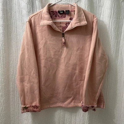 Sudadera Pullover Ms Lee Rosa Rosa Floral Cuarto Cremallera Para Mujer Talla L Foto 1 de 4