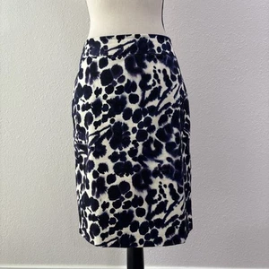 Ann Taylor gerader Damenrock Aquarelldruck Größe 10 - Bild 1 von 7