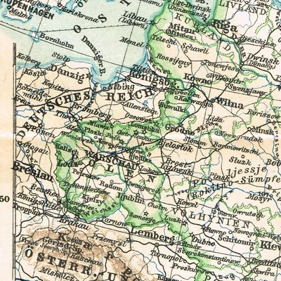 RUSSIA  WESTERN  Baltic Poland Original Antique Map 1907 Dated UKRAINE CAUCASUS - Image 1 of 4