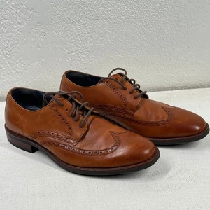Scarpe eleganti da uomo Cole Haan Oxford Brogue in pelle marrone a coda di rondine taglia 9,5 M - Foto 1 di 14