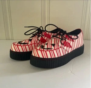 Strange Cvlt Candy Cane Krypt Christmas Creeper Shoes Womens Size 5 - Picture 1 of 14