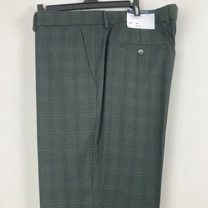 Nautica Men's Modern Fit Suit Dress Pants Green Plaid 41Wx 32L E05567 - Picture 1 of 6