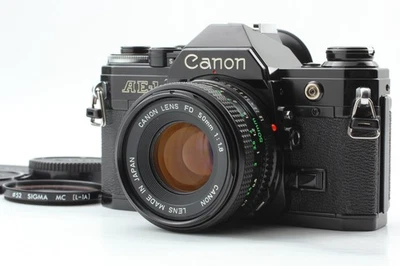 【CLA’ｄ】[N MINT] Canon AE-1 35mm SLR Film Camera Black + FD 50mm f1.8 From JAPAN - Image 1 of 4