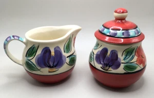 Gail Pittman Sugar Creamer Set Signed 1999 USA - Picture 1 of 5