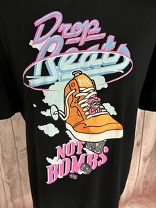 K1X Retro XL Drop Beats Not Bombs T-shirt Tee Peace War Street Wear DJ HipHop - Picture 1 of 17