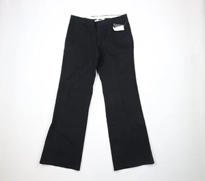Deadstock Vintage Y2K Gap Womens 8 Flared Wide Leg Stretch Chino Pants Black - Picture 1 of 10
