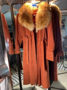 Vintage Burnt Orange 60’s or 70’s Leathercraft Suede & Faux Fur Ladies Jacket - Picture 1 of 12