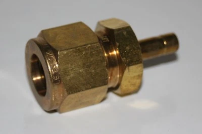 1/2" Tube x 1/4" Brass Reducer Fitting Ham-Let 767LTB1/2X1/4 - Image 1 of 2