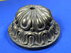 C.1930 Ornate Brass Light Fixture CANOPY ~ 5 3/4" Diameter, Cast Brass, 2 5/8"H - Picture 1 of 12