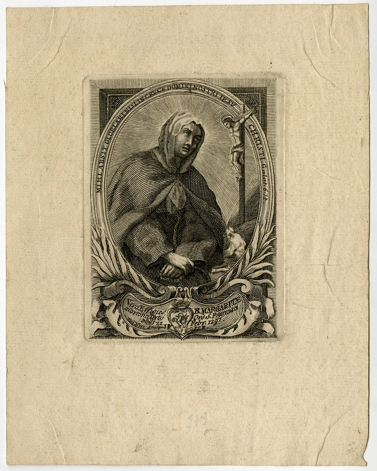 Antique Print-RELIGION-SAINT MARGARET-Veri-ca. 1750 - Image 1 of 1