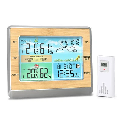 Weather Station Wireless Indoor Outdoor Thermometer Temperature Humidity Monitor - Image 1 of 4