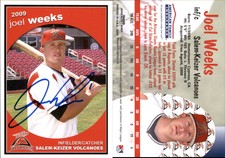 Joel Weeks Signed 2009 Grandstand Salem-Keizer Volcanoes Card Auto AU