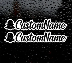 2 PEGATINAS PERSONALIZADAS SNAPCHAT FUENTE LOGOTIPO DE VINILO PEGATINAS redes sociales - Imagen 1 de 5