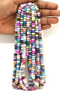Beautiful Multi Disco Color opal smooth rondelle shape beads, 16” 7-9mm Mix Opal - Picture 1 of 8