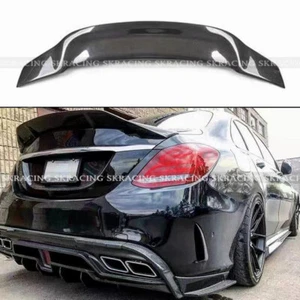 FITS 2015-2021 MERCEDES BENZ W205 C63 AMG 4DR CARBON FIBER TRUNK SPOILER WING - Picture 1 of 15
