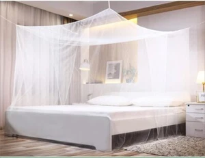 Mosquito Net Bed Canopy for Full Queen Size 75x71x59 in White Breathable Mesh Ea - Picture 1 of 8