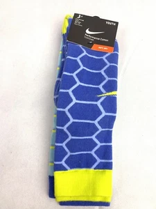 Nike Blue/Green 2Pair Performance Cotton Cushioned Youth High Socks SX5511-904 - Picture 1 of 8