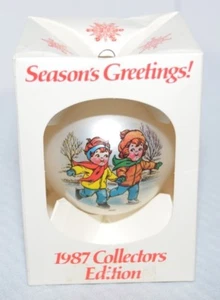 VTG 1987 Campbell Soup Kids Ice Skating Winter Christmas Ornament - Picture 1 of 9