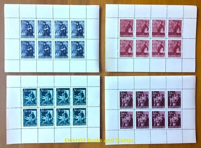 EBS Croacia NDH 1945 - Empleados postales - Michel 173-176 KB MNH** - HOJAS COMPLETAS Foto 1 de 4