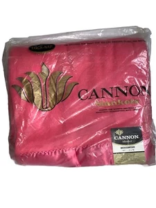 Vintage Cannon USA Satin Trim Lock-nap Decke 72x90 Pink Berkshire Made In USA NOS - Bild 1 von 12
