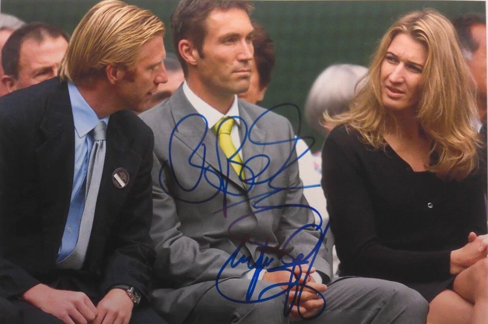 Steffi Graf & Boris Becker orig. Autogramm  " WIMBLEDON  " 20x30 - Bild 1 von 1