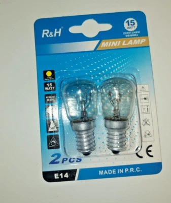 2 X Glühbirne 15 Watt E14 230 V Birnen Kühlschranklampe Lampe - Bild 1 von 2