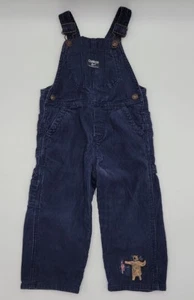 OshKosh B Gosh Overalls Blue Corduroy Made In USA Vestbak Size 24 Month #C147 - Picture 1 of 9