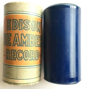 ANTIQUE 1913 "MUSICAL WIZARD & BELL BOY" SKIT EDISON BLUE AMBEROL CYLINDER #2093 - Picture 1 of 3