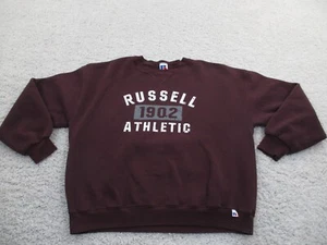 Vintage Russell Athletic Sweater Mens Extra Large Red Sweatshirt Big Logo A2 - Picture 1 of 10