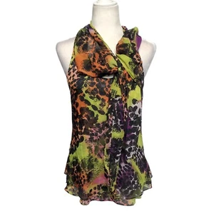 DFV Silk Leopard Print Top Diane Von Furstenberg MARROCA Size 6 - Picture 1 of 15