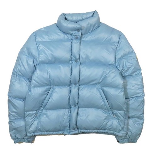 Moncler Piumino Marrone Tag Blouson Nylon Patch G32 003 Esterno Blu Chiaro