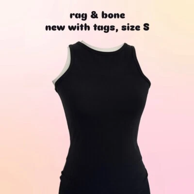 Rag & Bone Black Ribbed Open Back Bodysuit New with Tags - Bild 1 von 4