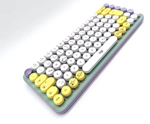 Logitech POP Keys Mechanische Tastatur, Emoji-Tasten Grün/Lila - QWERTZ Deutsch - Bild 1 von 3