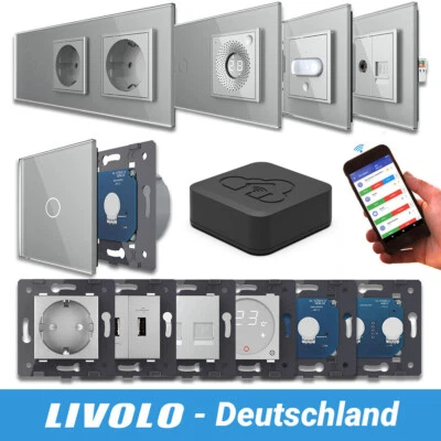 LIVOLO SmartHome WIFI Touch Funk Lichtschalter Steckdosen Wechselschalter Grau - Bild 1 von 4