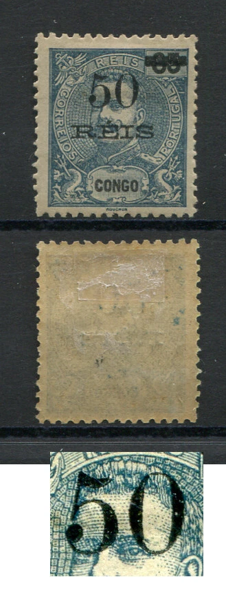 Portuguese Congo (Angola, Portugal) 1902 D. CARLOS #54C, ERROR TYPE III, MH, FVF - Image 1 of 1