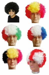 Patriotic Country Afro Wig Fancy Dress Costume, Party, Football - Picture 1 of 6