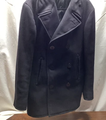 Chaquetón de lana azul marino de colección EE. UU. AZUL MARINO botones de anclaje 36R Foto 1 de 4