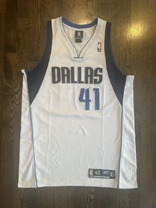 Reebok Authentic DIRK NOWITZKI #41 Dallas Mavericks Mavs Jersey Size 40 Medium - Picture 1 of 6