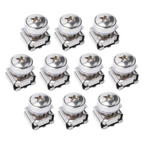 10 Pack Lot - M5x16 Rack Mount Cage Muttern & Schrauben W / Waschmaschinen - Afbeelding 1 van 7