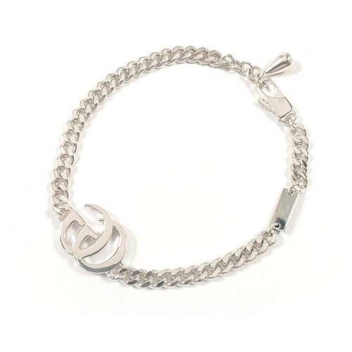 GUCCI Bracciale Catena Doppia G Argento 925 Accessori Unisex Made in Italy