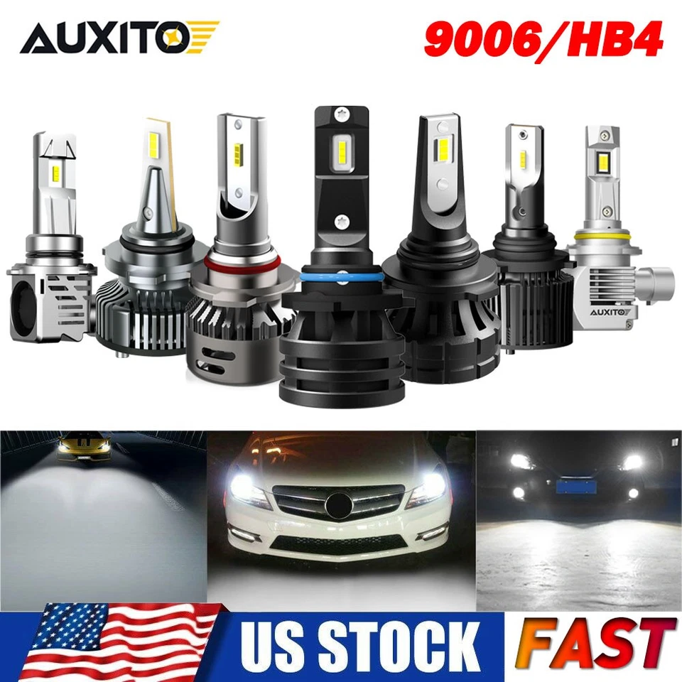 AUXITO Noiseless LED Headlight Bulb High Low Beam Fog Light HB4 9006 6000K/6500K - Image 1 of 1