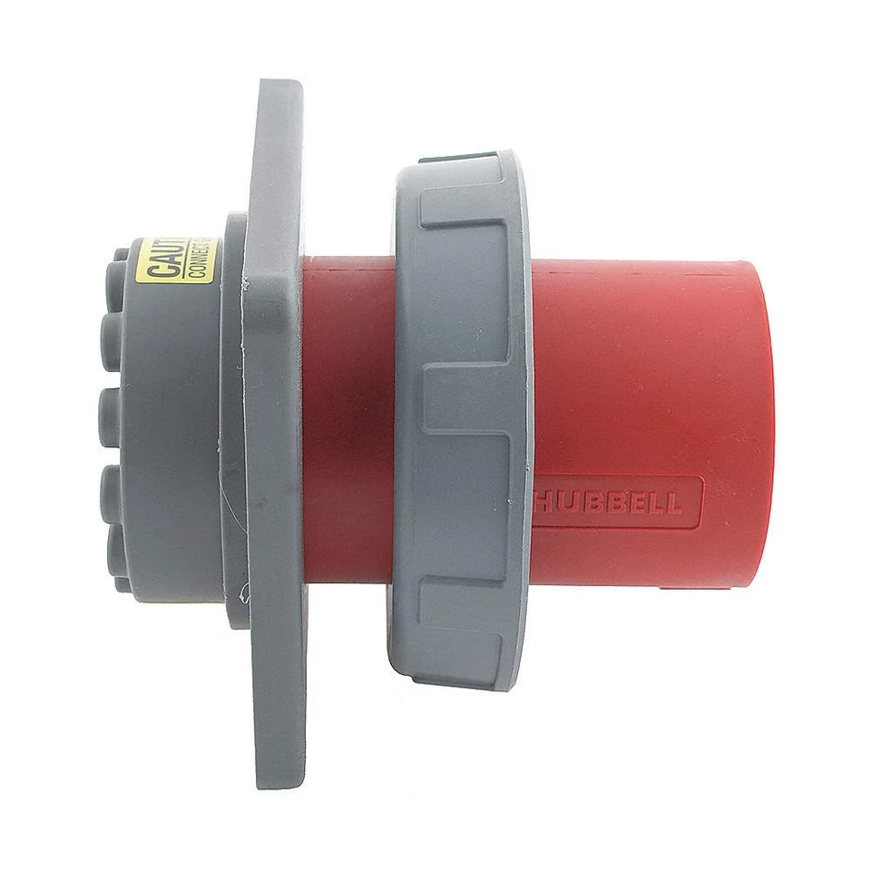 HUBBELL HBL460B7W WT Pin and Sleeve Inlet,Red,3P;4W,60 A 1VCN8 - Image 1 of 1
