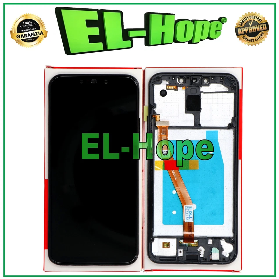 PER HUAWEI DISPLAY TOUCH FRAME PARI ORIGINALE SERVICE HUAWEI MATE 20 LITE SNE-LX1 AL00 NERO